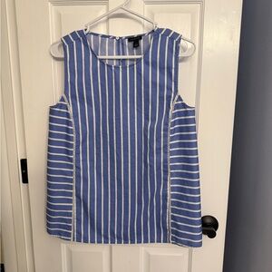 Ann Taylor Blue and White Striped Blouse